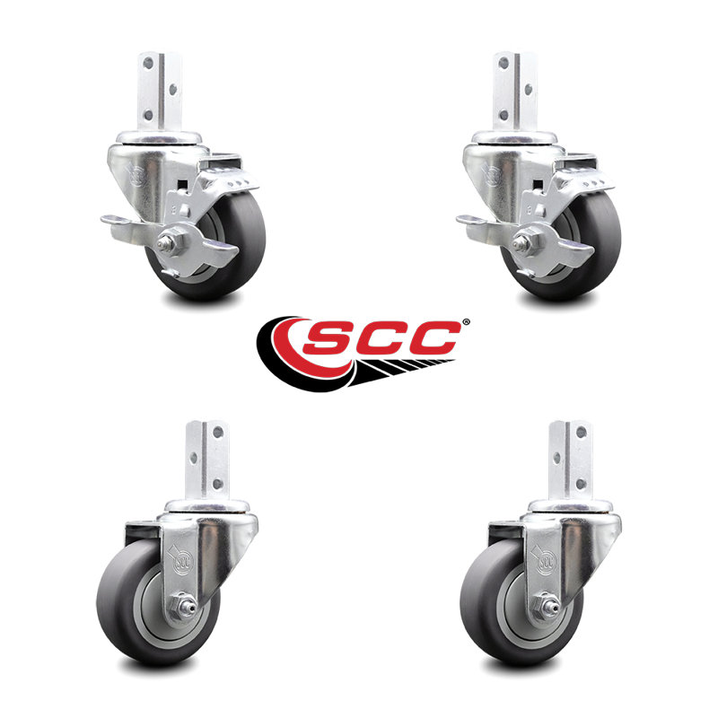 4 Piece Thermoplastic Rubber Caster Set