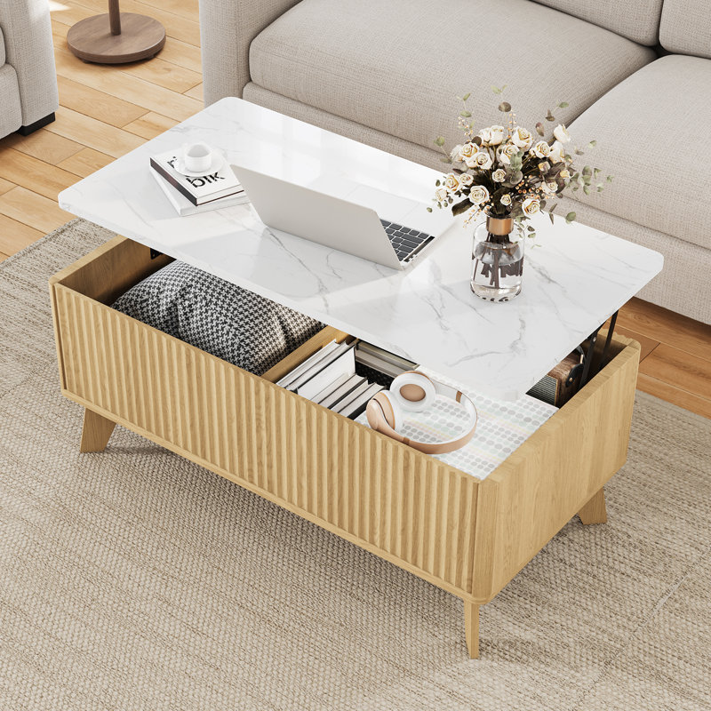 Coffee Table with Storage, Natural