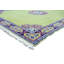 Tapis rectangulaire unique de 5 pi 9 po x 7 pi 5 po années 1990 en vert pistache / bleu / rouille
