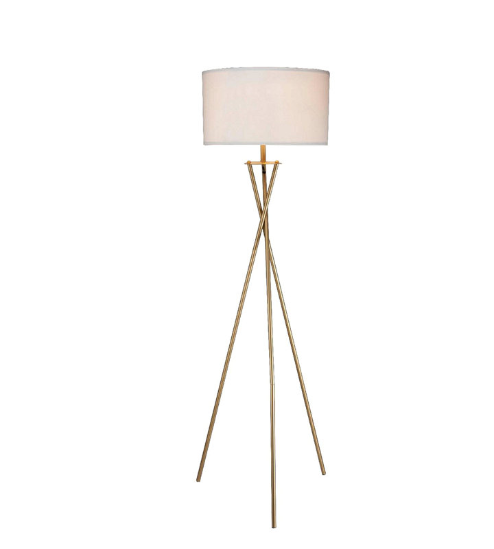 Lampe sur pied 64,5 po Mid-Century en métal de style sablier Ester