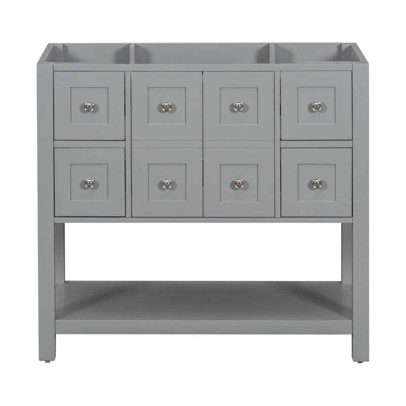 【Lavabo non inclus, armoire de base seulement Van Meuble-lavabo de 36 po sans lavabo, ensemble de meuble-lavabo autoportant avec 4 tiroirs et portes à fermeture douce, armoire de rangement de salle de bain en bois massif seulement