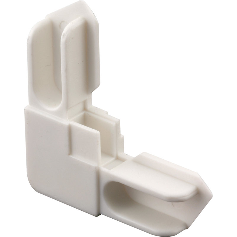 Prime-Line 3/8 in. Aluminum Window Frame Corner, Molded Plastic, White Finish