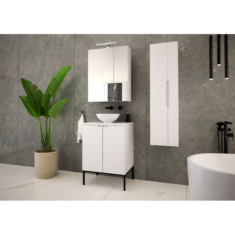 Rigdel Washbasin Cabinet 60, White/Black