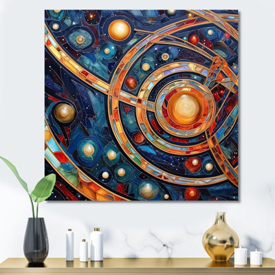 Impression sur toile «Orange Galactic Universe I»