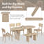 Ensemble de table de salle à manger 6 pièces avec banc, ensemble de chaises de table ovales pour 6 personnes, ensemble de salle à manger de style moderne, naturel-1982938632-1982938633-1982938740-1982938743