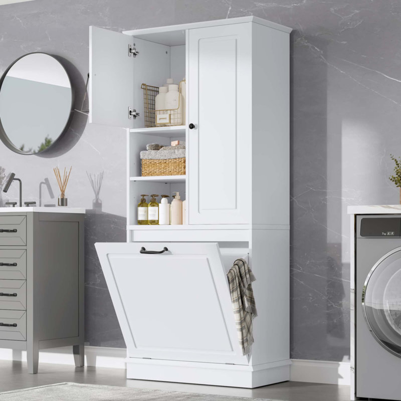 Grande armoire de rangement avec tablettes réglables, Blanc
