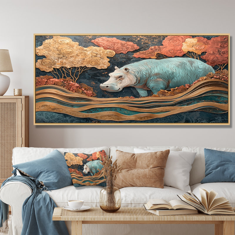 Gutirrez - Animals Wall Art, H 28 po x l 60 po, Impression sur cadre flottant, Noir