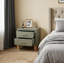 Table de chevet 2 tiroirs Premium avec poignées en métal pour la chambre à coucher et le salon-130574786