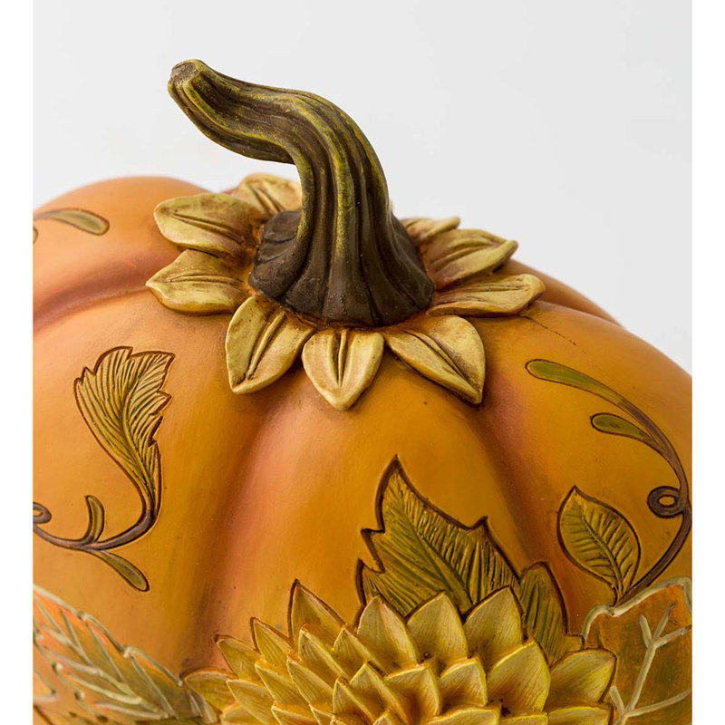 Ensemble de 2 citrouilles sculptées avec tournesols