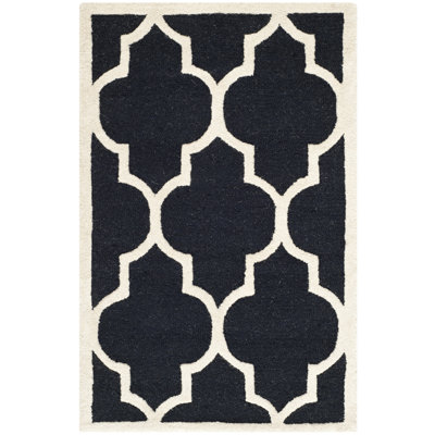 Rotteck Geometric Wool Hand Woven Area Rug