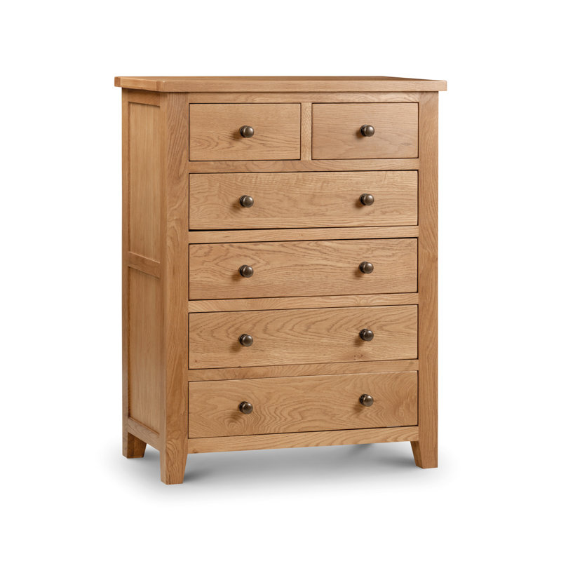 North Castle Solid Wood 83cm W 6 - Drawer Chest of Drawers