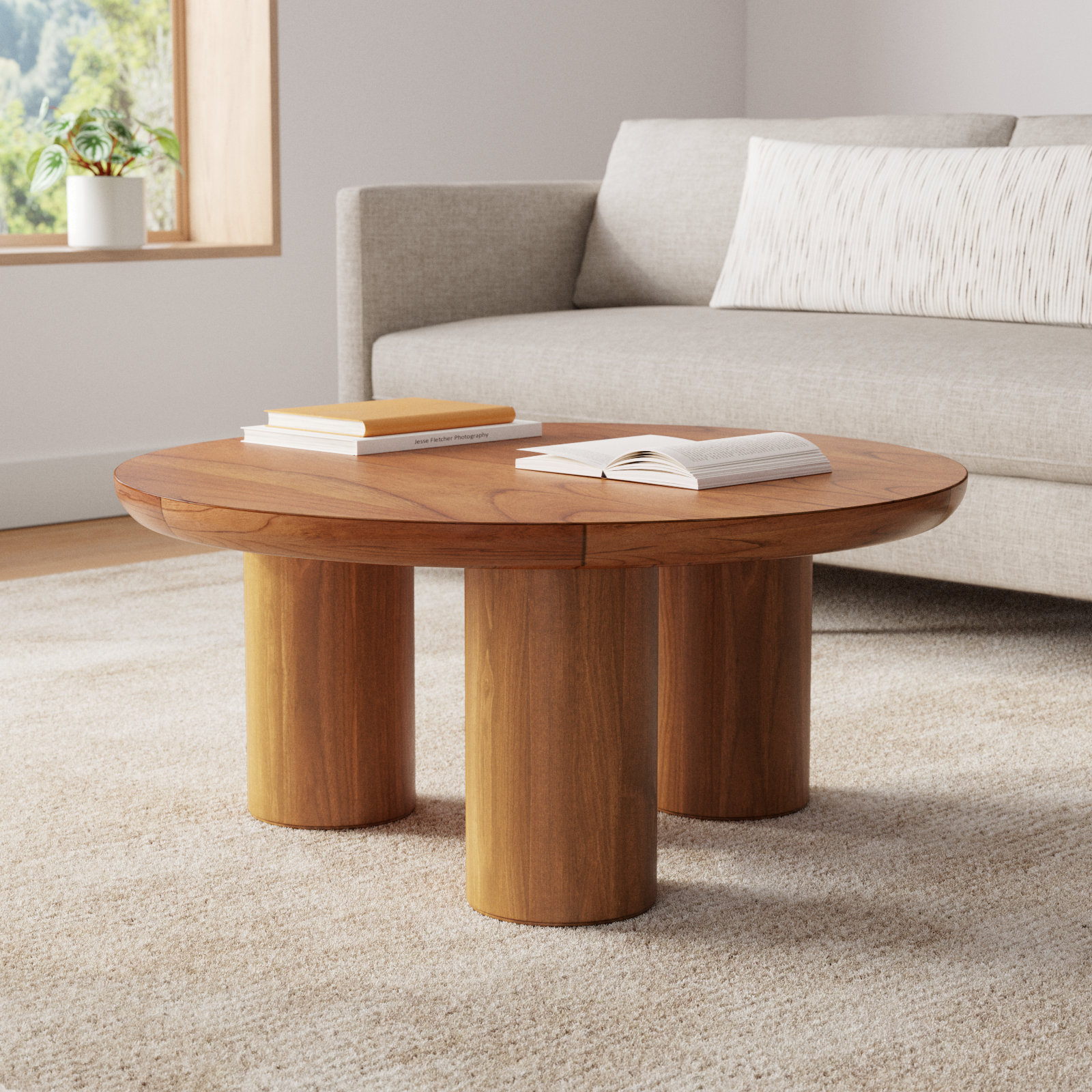 Aicha Single Coffee Table, Light Brown