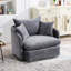 Fauteuil d'appoint pivotant rembourré avec repose-pieds, coussins de salon-1629743070-1629743069