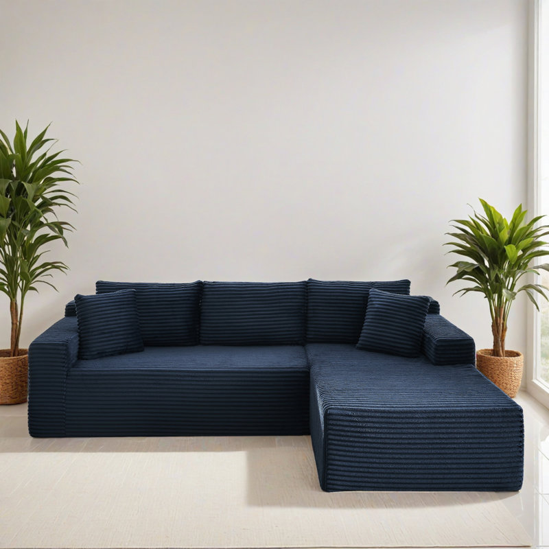 Canapé modulaire de 103,22 po faisant face à la droite avec méridienne en forme de L, canapé modulaire moderne avec siège profond, fauteuils rembourrés pour la chambre à coucher du salon