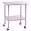 Table en acier inoxydable avec roulettes