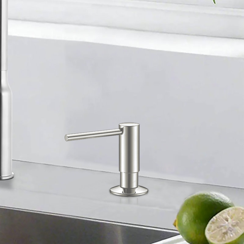 Distributeur de savon ou de lotion pour évier de cuisine KBFmore 350 ml, finition inoxydable résistant aux taches