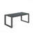 44" X 22" All-Weather Aluminum Outdoor Gray Coffee Table With Tempered Glass Top