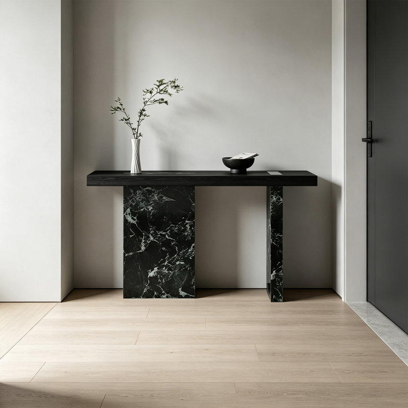 Table d'entrée moderne et luxueuse, H 33,46 po x l 39,37 po x P 15,75 po, Vert foncé