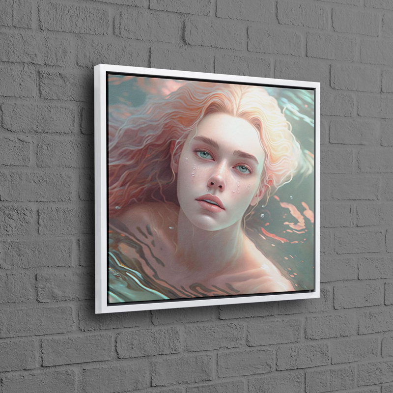 Print on Canvas, 100 cm H x 100 cm W, White Floater Framed