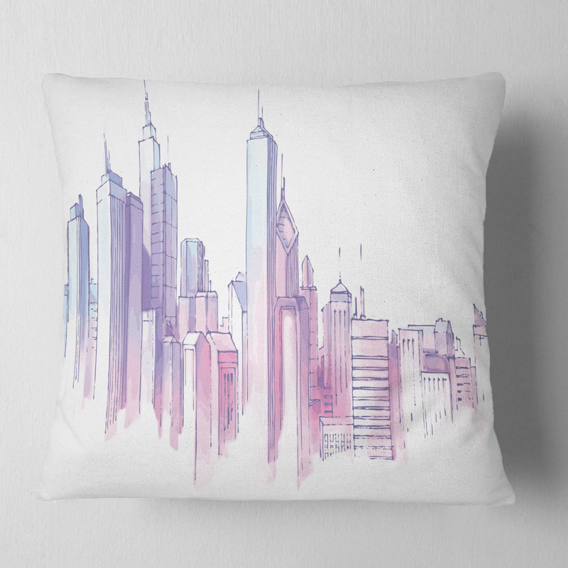 Peinture ville skyline oreiller Cityscape