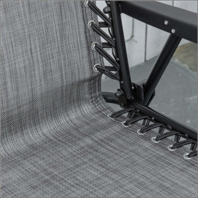 Chaise de patio pliante, fauteuil à élastique extérieur avec accoudoirs, chaise de jardin portable pour le camping, le jardin, la piscine, la plage, la cour