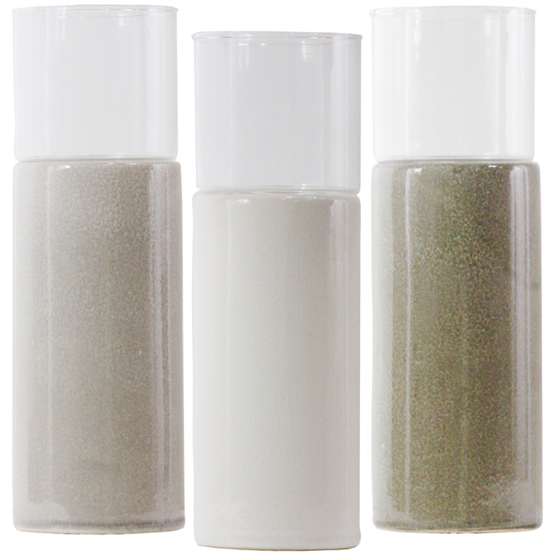  Porte-votive H 13,5 po, H 13,5 po x l 4,25 po x P 4,25 po, Gris clair / Gris foncé