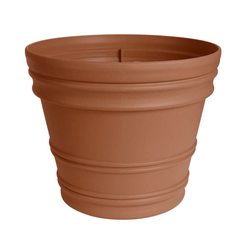 Rolled Rim Resin Indoor/Outdoor Planter Pot, 19.5" H x 21.5" W x 21.5" D, Terra Cotta
