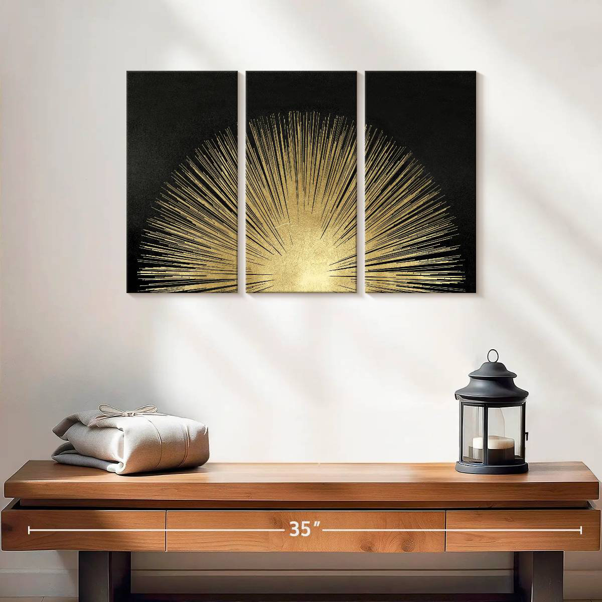 Wade Logan® Avery Sunburst Rising On Black | Wayfair