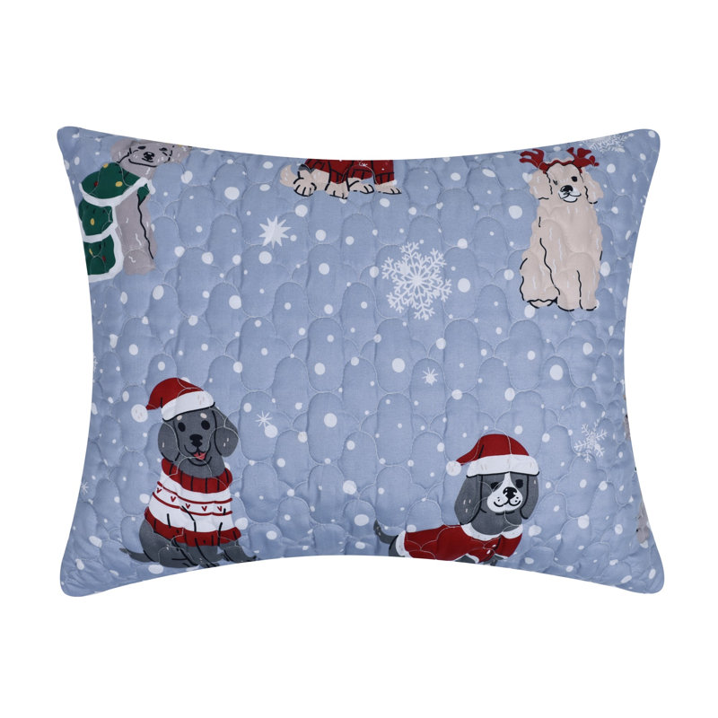 Greenland Home Fasions Winter Whiskers Blue King Sham, 20x36, King