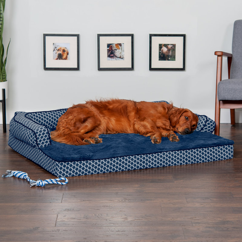 Diamond Gray Jumbo Orthopedic Foam Sofa-Style Dog Bed