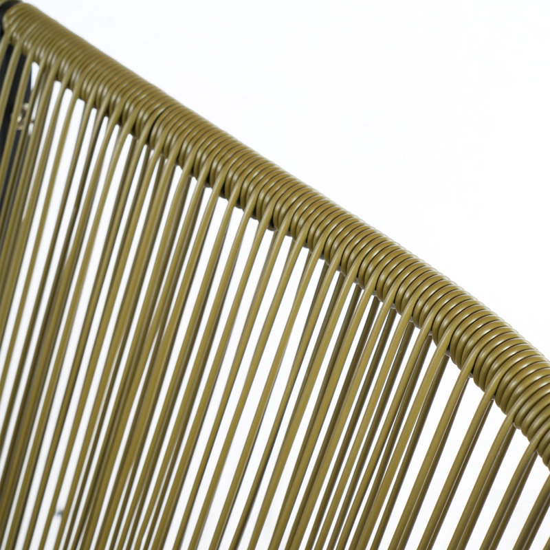 Élégante causeuse en rotin pour l'extérieur avec structure en fer robuste, pour des sièges durables et confortables, Vert
