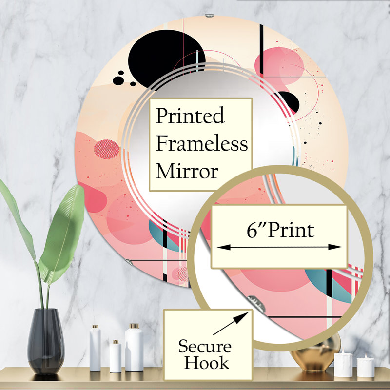 Storyville - Miroir mural moderne rond, 32 po x 32 po