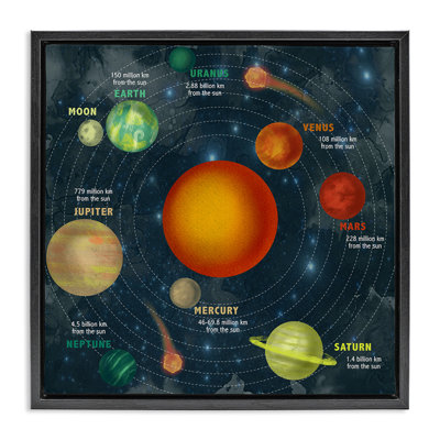"Solar System Orbit Facts", art mural encadré par Daphne Polselli
