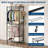 45.28"W Rolling Double Clothes Rack, 3-Tier Adjustable Garment Organizer with 2 Hanging Bars, 660 LBS Heavy Duty Steel Clothing Storage, Locking Wheels, Side Hooks, Black-395856036
