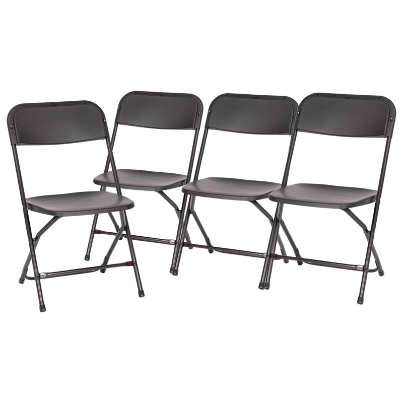 Chaises pliantes en plastique Armando, Noir