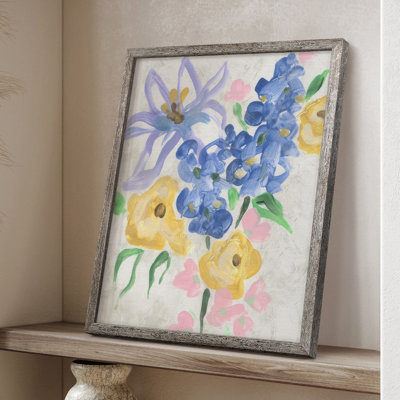 «Brush Blossoms II», reproduction encadrée - bois massif