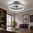 16" Modern Black Ceiling Fan with Up Down Light & APP Remote Dimmable Ice Cone Flush Mount Fandelier-1559689899