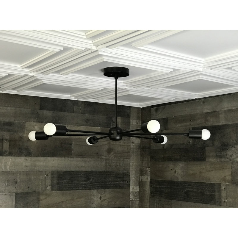 Lustree shpere 6 lumières spoutnik Maxime, Noir mat