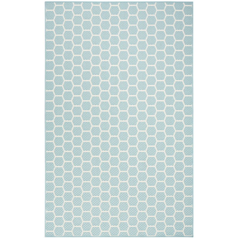 Tapis intérieur / extérieur géométrique réversible Kyee, Rectangle 4 pi x 6 pi