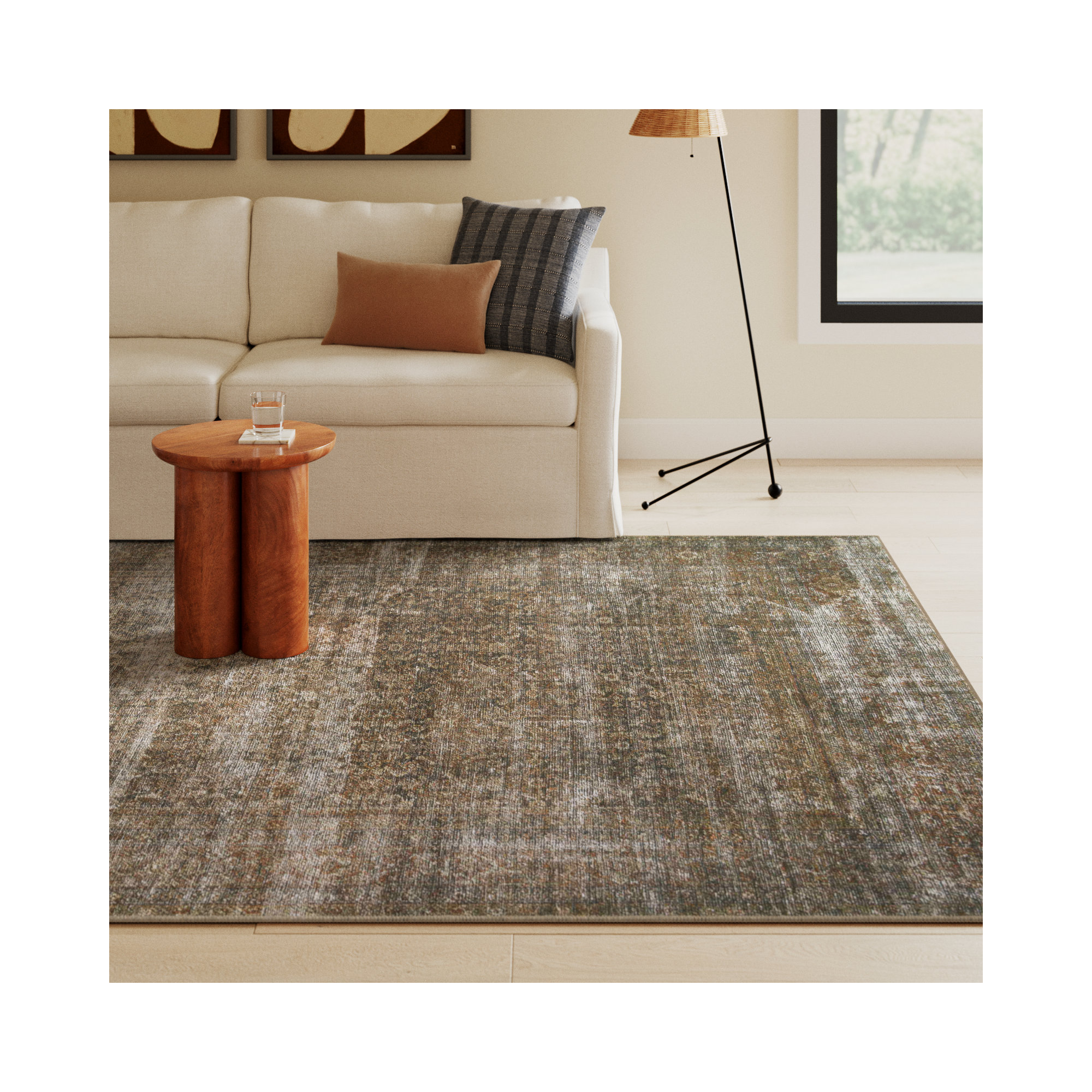 Amber Lewis x Loloi Billie Oriental Tobacco/Rust Area Rug, Rectangle 7'6" x 9'6"