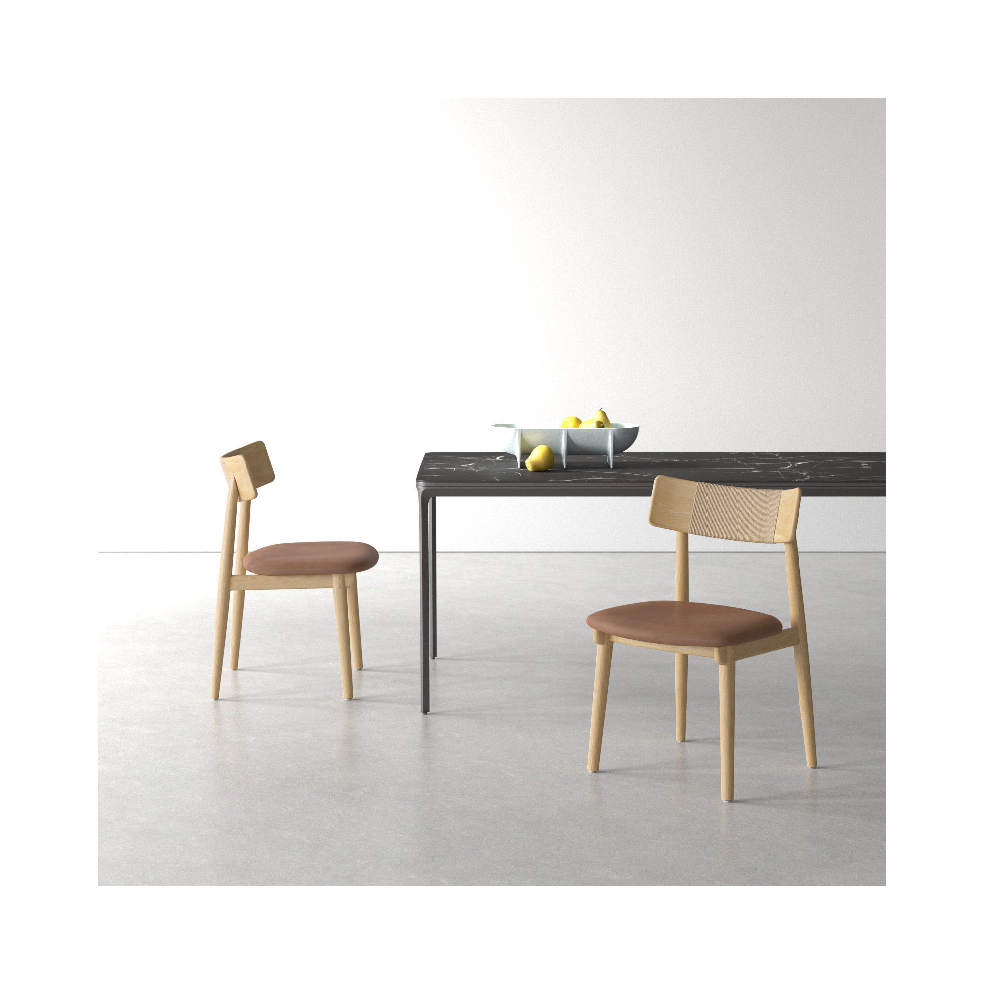 Sakina Leather Dining Chair, Natural, Brown