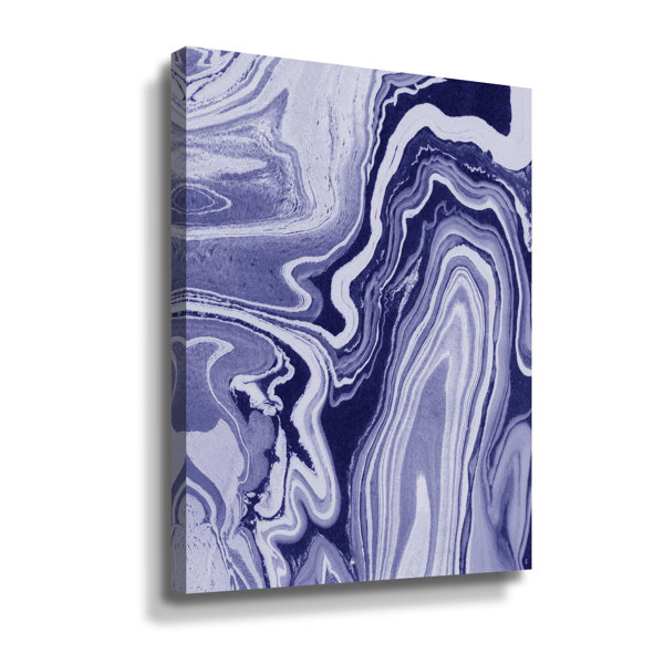 Orren Ellis Agate Stone Texture Purple Blue Watercolor Very Peri Design ...
