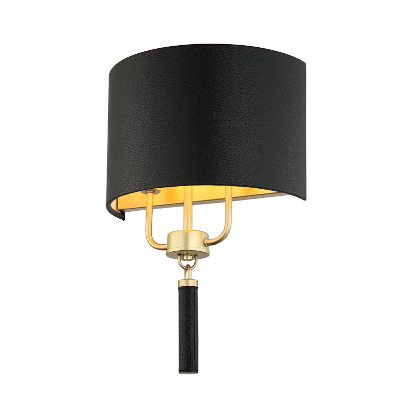 Secret Agent 2-Light Wall Sconce, Painted Gold, Black