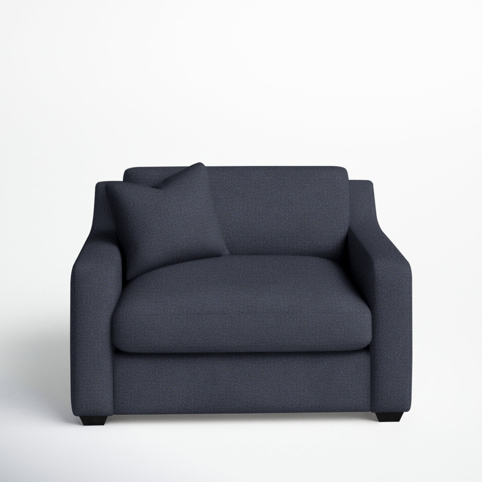 Rhodes Cotton Upholstered Accent Chair, Drusky Navy Sustain® Basketweave