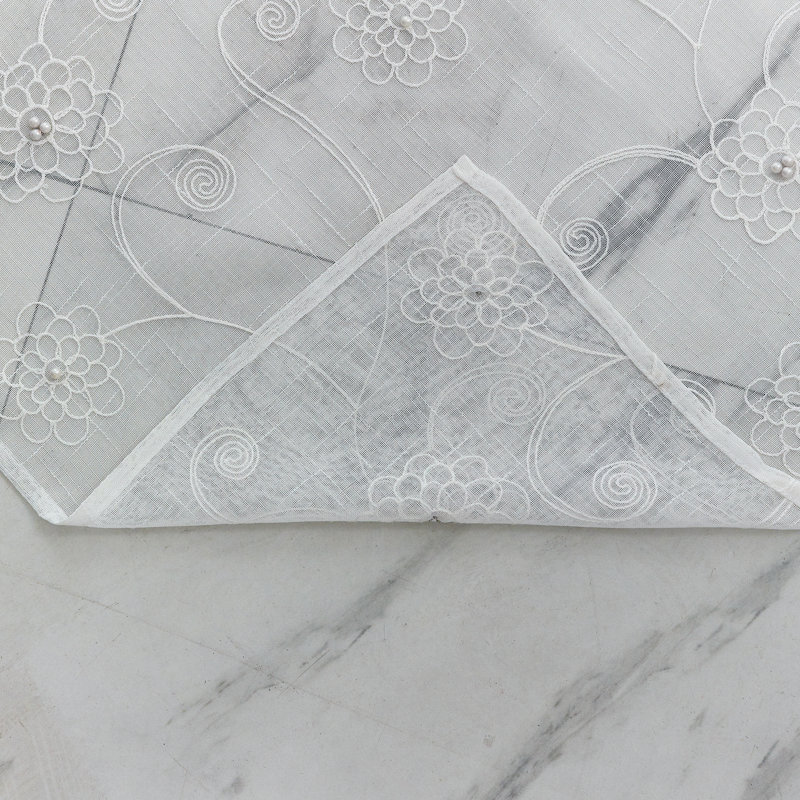 Panneau de rideau simple diaphane avec œillets Perouge, Blanc, l 52" x L 95"
