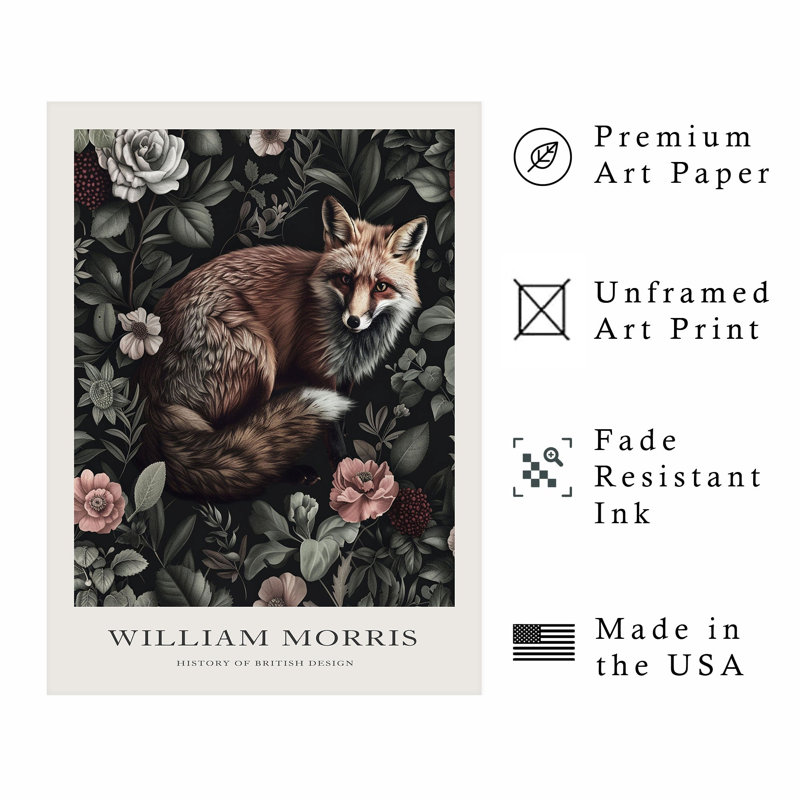 Animaux, animaux, William Morris, H 10 po x l 8 po
