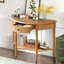 Console rustique demi-lune avec tiroir et tablette-1841738947