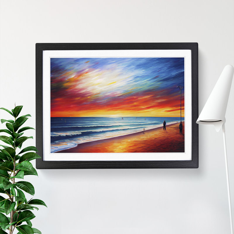 Beach View Vol.3 - Single Picture Frame Print, 46cm H x 64cm W x 2cm D, Black