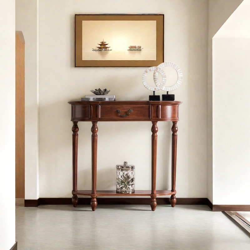 Console Retro Minimalist Elegant, H 35,43 po x l 31,5 po x P 10,24 po, Brun
