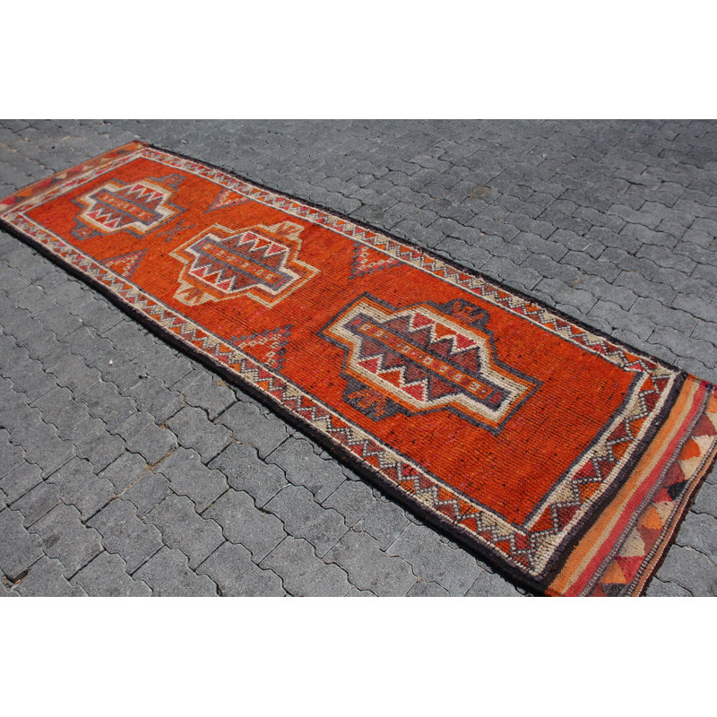 Tapis de couloir turc rétro dans des motifs majestueux et complexes pour la décoration intérieure